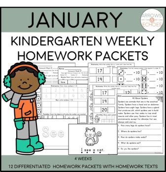 This resource has been created to use with the Wonders Reading Program by McGraw-Hill. . Kindergarten weekly homework packet pdf
